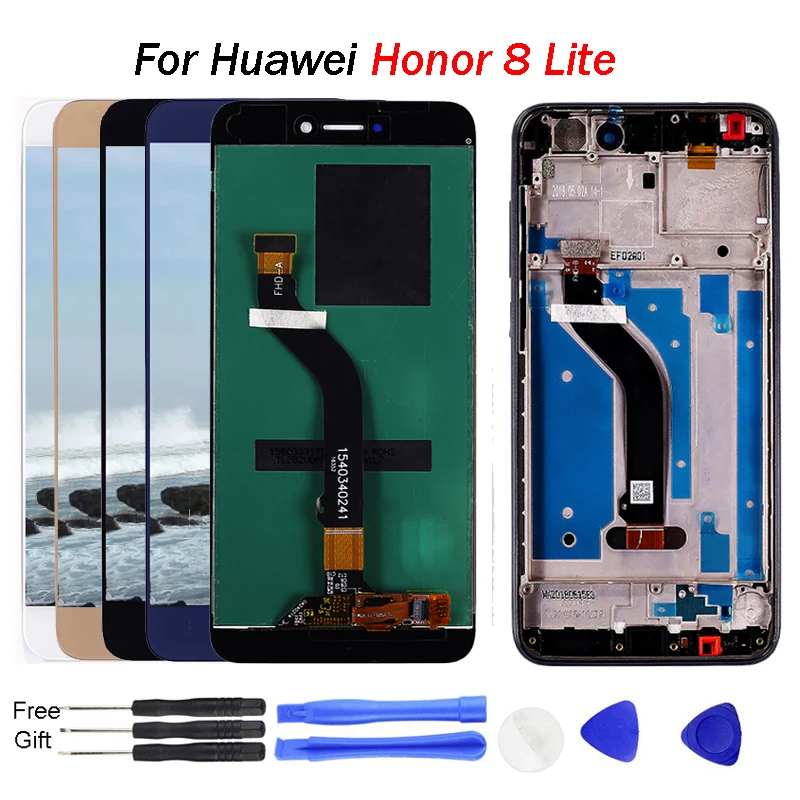 Для Huawei Honor 8 lite дисплей 5 2 дюйма сенсорный экран 1920*1080 дигитайзер в сборе рамка с
