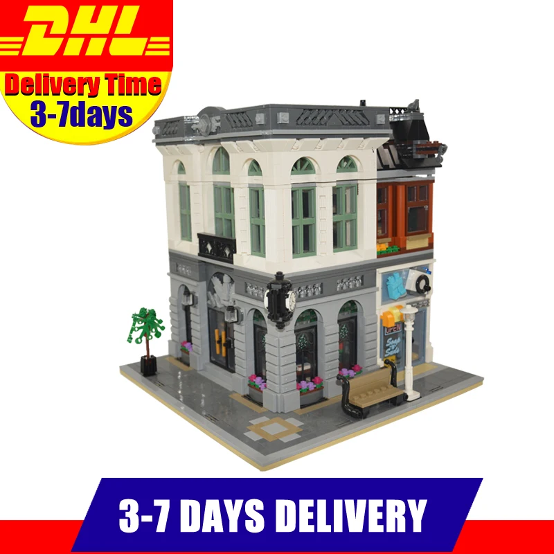 

2018 New LEPIN 15001 2413Pcs City Street Brick Bank Model Building Kits Blocks Bricks Assembling Toys For Children Gift 10251