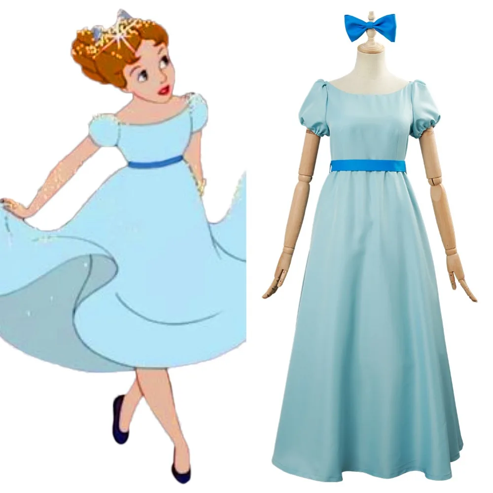 

Peter Pan Costume Wendy Costume Cosplay Blue Princess Dress Women Girls Outfit Halloween Cosplay Costume Custom Made
