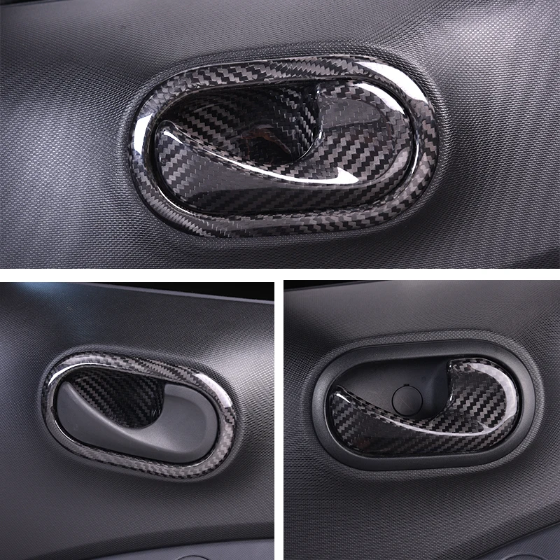

Car Door Handles Covers carbon fiber Modification accessories Car styling Sticker Carbon fiber shell for smart453 fortwo forfour