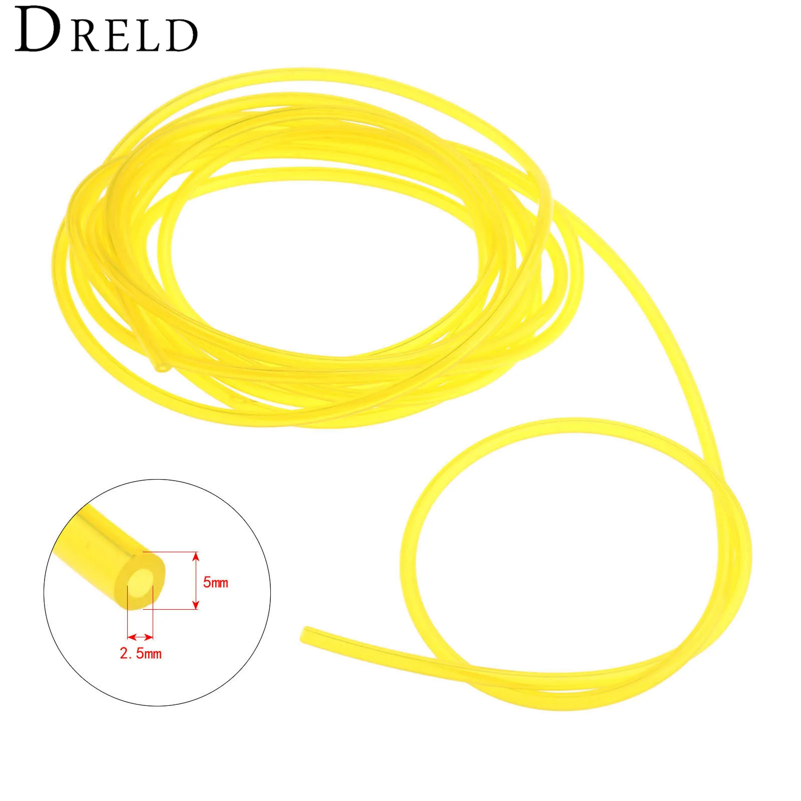 

DRELD 5M Length Gas Engine Machine Oil Pipe Fuel Hose Diameter 2.5mm*5mm For Trimmer Chainsaw Garden Tool Parts