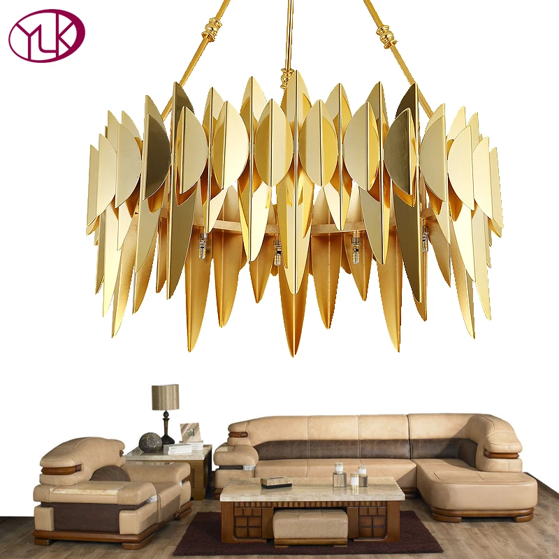 

Youlaike Living Room Gold Chandelier Lighting Brief Modern LED Home Lamps Creative Design Dining Room Hanging Lamp