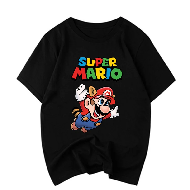 

Summer 2019 Super Mario t shirt men/women Hipster Pokemon cartoon Print black cotton fashion mens tshirts casual tops clothing