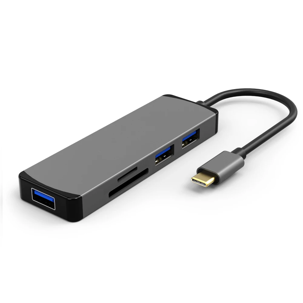 Thunderbolt 3 док-станция usb-хаб type C к HDMI VGA USB 3,0+ SD TF карта конвертер для Apple Mac samsung S9 Macbook Pro USB C концентратор - Цвет: With SD TF card