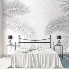 Beibehang серый Настенные обои скандинавские минималистичные растения кокосовый лист Пальма гостиная спальня ТВ фон 3d обои
