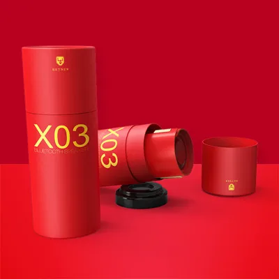 Портативный Bluetooth Динамик Беспроводной супер бас стерео кожа Динамик для телефонов IOS Android Xiaomi 3D акустическая система объемного звучания с Bluetooth - Цвет: Red with box