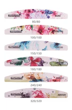 Colorato 10 Pz/lotto Lima per Unghie Mezza Luna di Plastica Core Vijlen Unghie Levigatura Manicure Buffer di Blocco Set Unghie Artistiche Lime per Il Polacco(China)