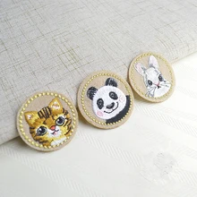 Для одежды вышитые дети милый мультфильм патч panda кошка кролик гладить на Нашивки Пользовательские DIY аксессуар Знак Аппликация