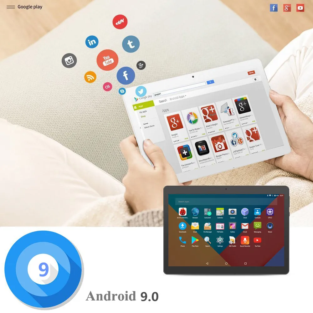 2020 DHL tablet game phablet MTK6753 10 inch tablets PC 3G 4G LTE Android 9 Octa Core metal 4GB RAM