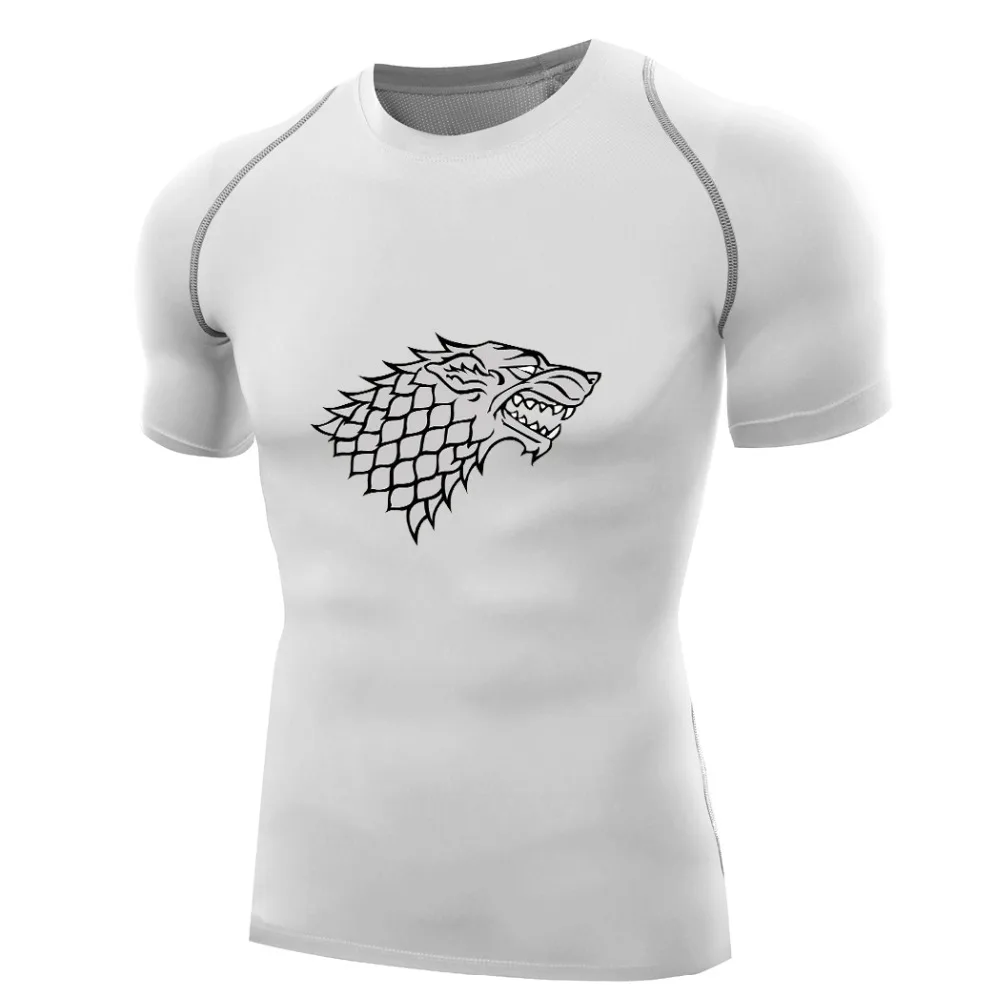 

game of thrones shirt compression t shirt men short sleeves House stark shirt quick dry tops snow wolf crossfit tshirt printed
