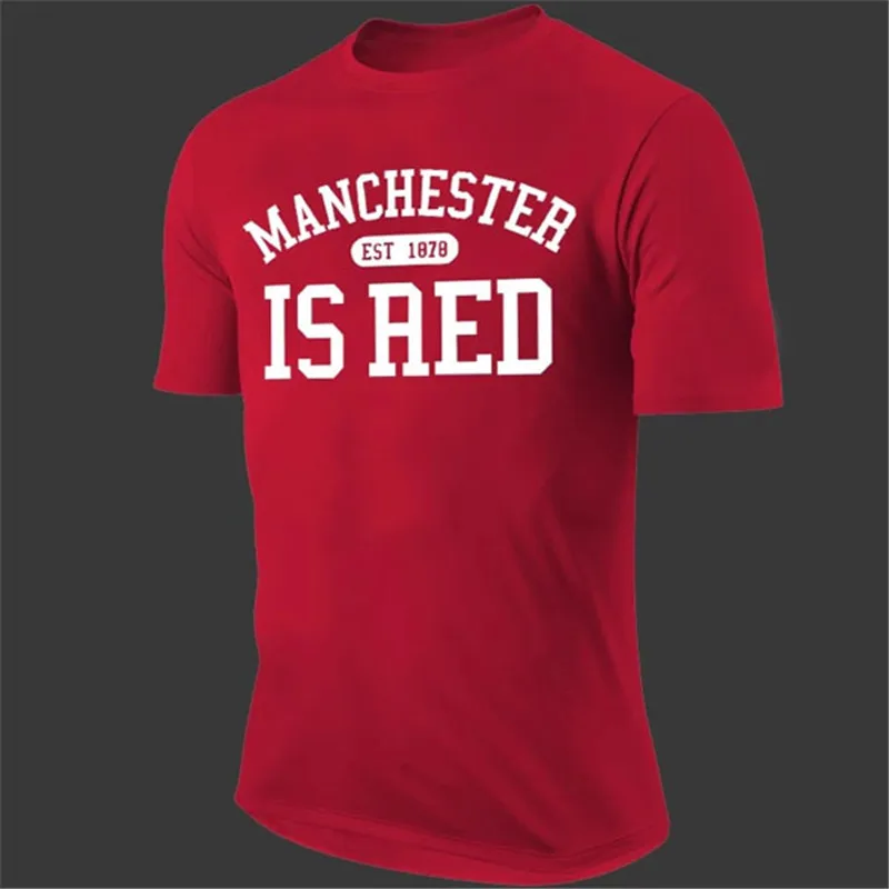 United Kingdom Red T Shirt Letter Print Men Cotton Tops Brand Tshirt O Neck Manchester Camisetas