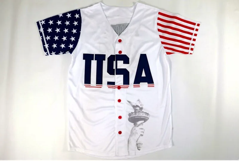 

USA Baseball Jersey #45 Donald Trump Commemorative Edition Baseball Jersey Stitched White S-3XL Free Shipping