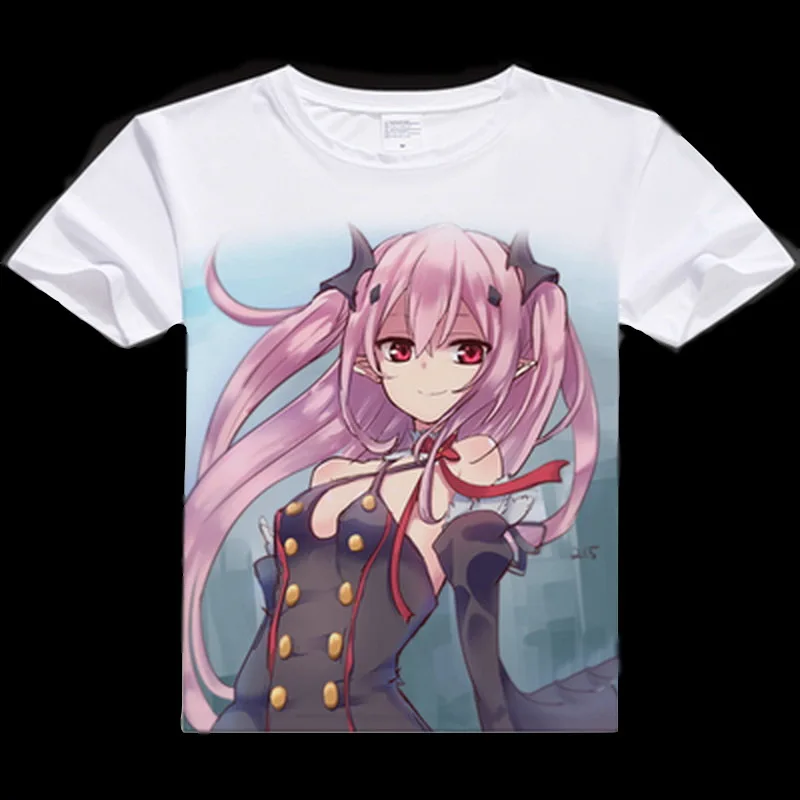 

Anime Unisex Tops Tee Seraph of the End T-shirt Hyakuya Yuichiro Cosplay Costume Milk Fiber Mesh T shirt For Men Women