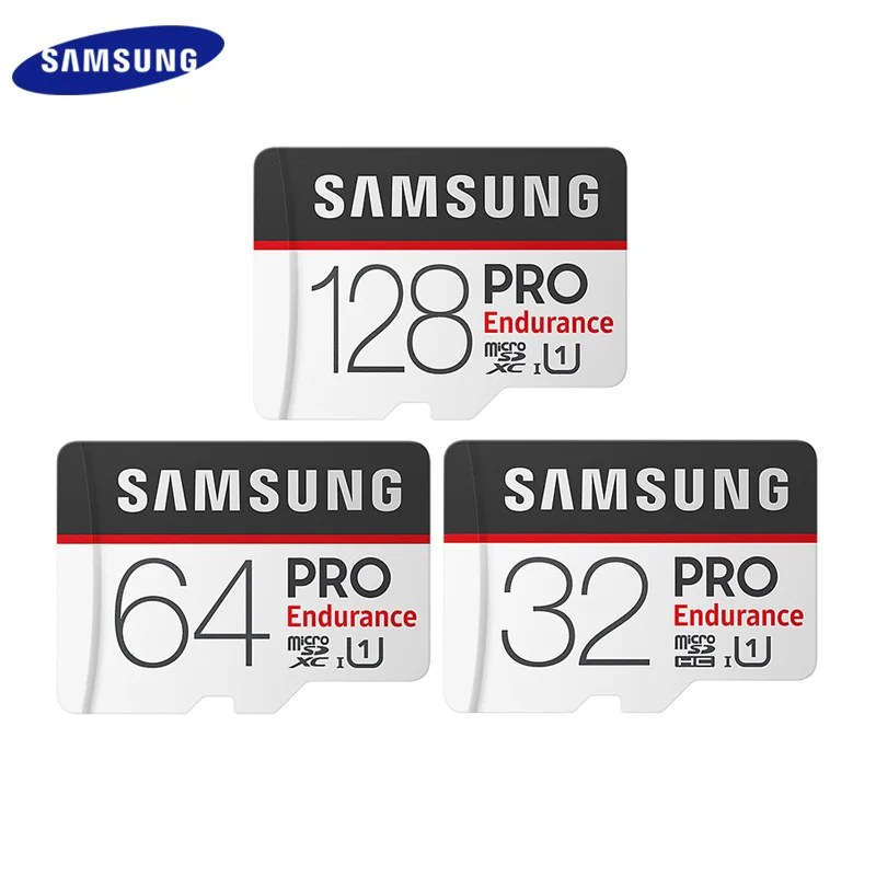 Лучший 100% Оригинал SAMSUNG Micro SD Card PRO выносливость класс 10 SDHC 32 ГБ, 64 ГБ и 128 ГБ SDXC U1 UHS I Microsd карты памяти