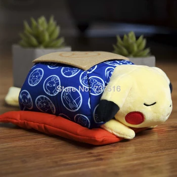 

New Japan Anime Cute Stuffed Animals 8 inches Detachable Blanket Sleeping Traditional Kotatsu Pikachu Plush Soft Toys Doll