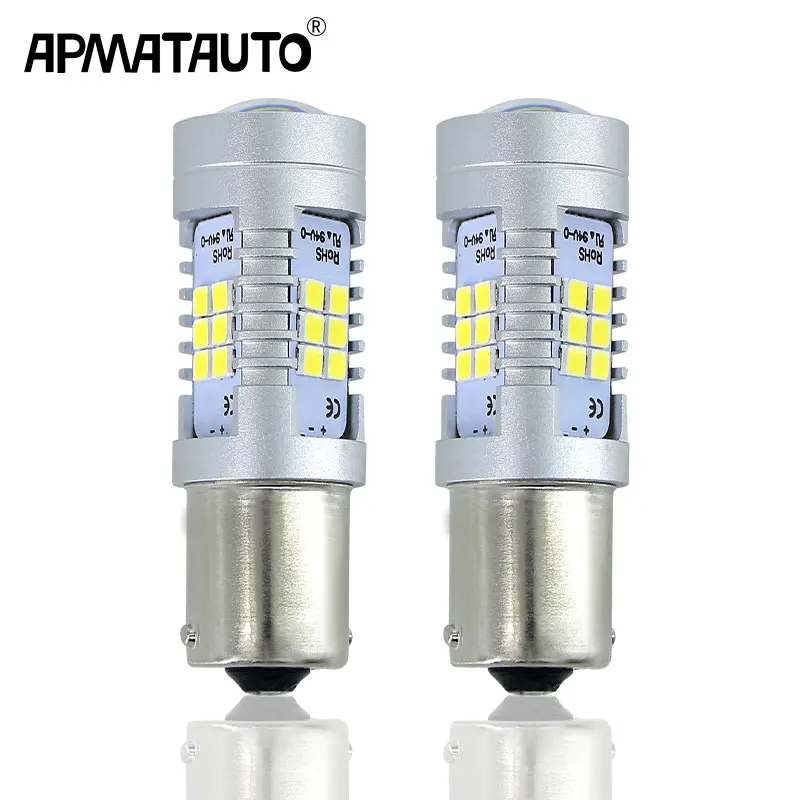 Светодиодные лампы Apmatauto 2x6000k Белые 1156 21 SMD Samsung для 2011 2017 Volkswagen MK6 Jetta дневные