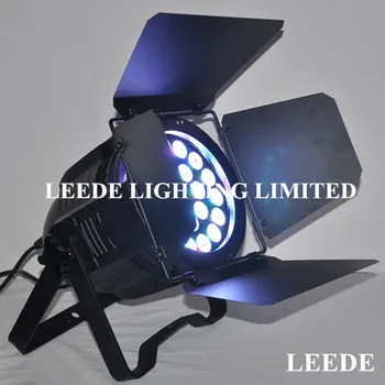

Free shipping 8pcs/lot 24*18W rgbawuv led stage par light 6 in 1 led par with barn door for wedding show