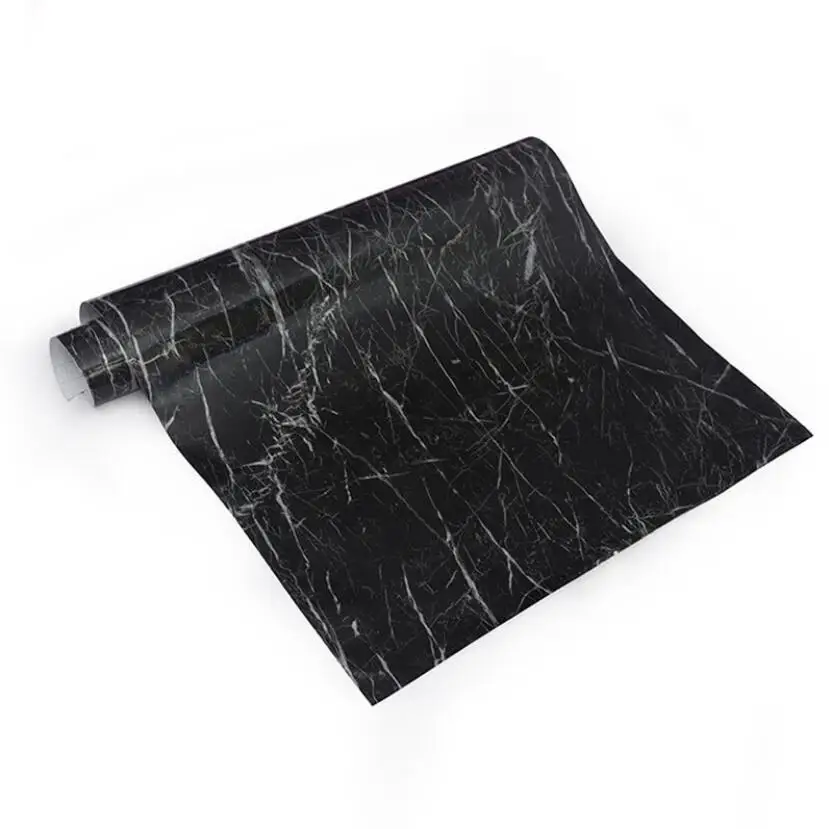 

2019 Modern Marble Texture Wall Paper Self Adhesive Furniture Wallpaper Waterproof Oil Proof Kitchen PVC Table Stickers W124
