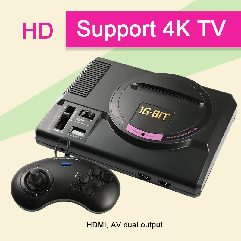 

HD Video Game Console 100+ games High definition HDMI TV Out For SEGA MEGA Drive Simulator MD with wireless gamepad