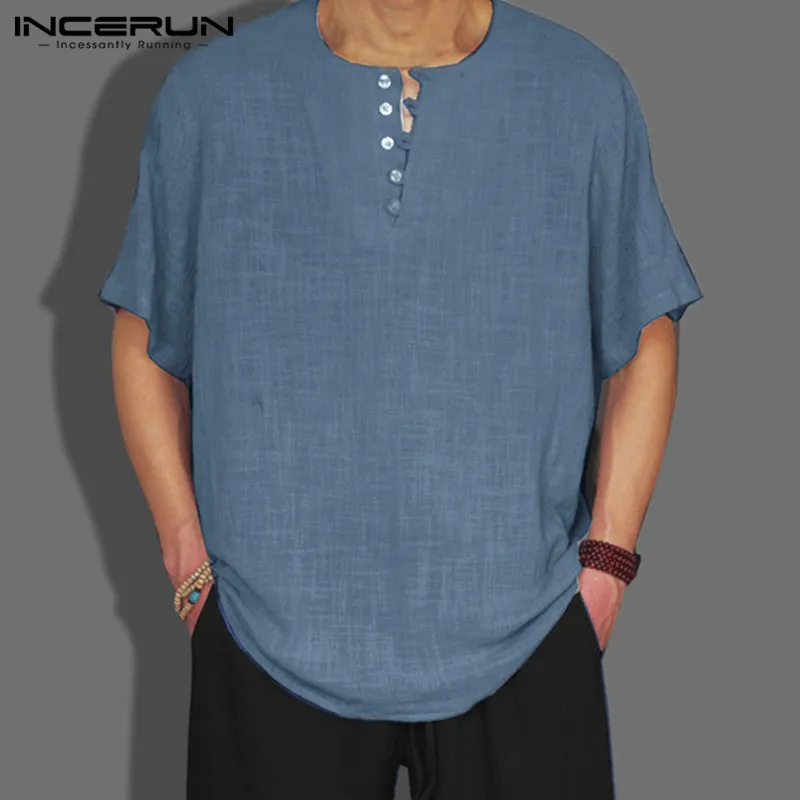 INCERUN نمط 2019 الصيف رجل قميص الأساسية بلوزة بلون زر ديكور عارضة فضفاض قمم الذكور عارضة قميص INCERUN نمط 2019 الصيف رجل قميص الأساسية بلوزة بلون زر ديكور عارضة فضفاض قمم الذكور عارضة قميص