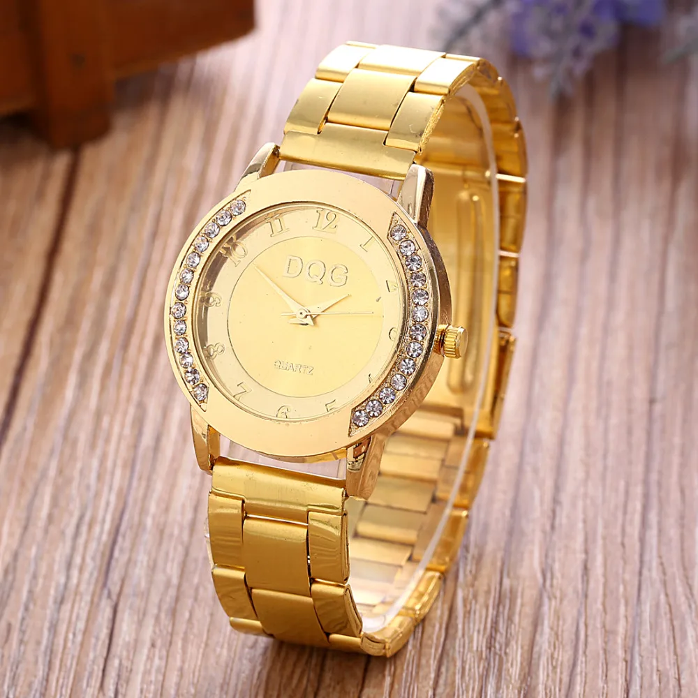 Relojes 2018 Новые Роскошные бренды DQG женские кварцевые часы модные золотые с