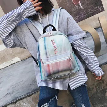 

Backpack PU Fashion Women Large Capacity Shoulder Bag Student Backpack Travel Couple Bag Girls Korean Style Multi-Function Bags