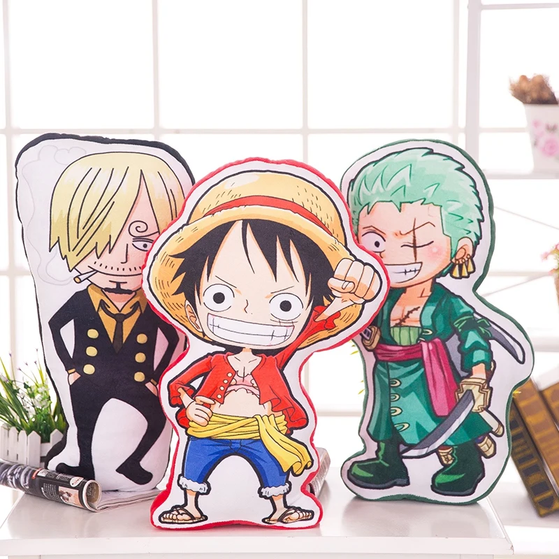 50 см творческий 3D Аниме One Piece Рисунок Плюшевые Подушки Детские Мягкая игрушка мультфильм Луффи Санджи Зоро Усопп Чоппер милые куклы для детей