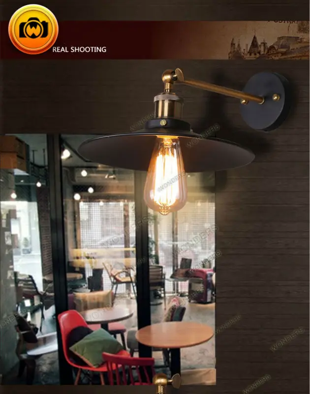 Современный Винтаж простой Style промышленные Лофт металла Черный Зонт северной страны лампы с EDISON ЛАМПЫ