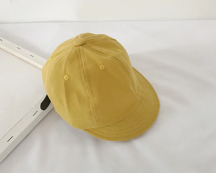 MILANCEL/ весенние кепки для мальчиков, однотонные шляпы от солнца, Хлопковые бейсболки для девочек, регулируемые детские кепки - Цвет: yellow
