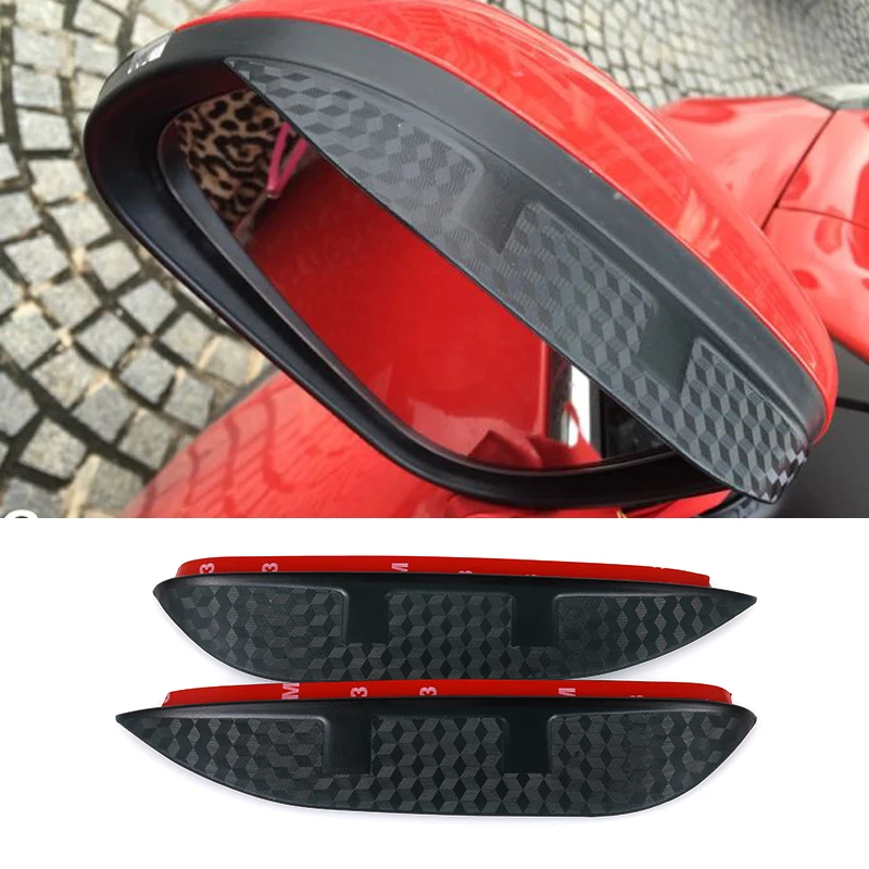

Car Styling Carbon rearview mirror rain eyebrow Rainproof Flexible Blade Protector Accessory For Chevrolet SPARK 2011
