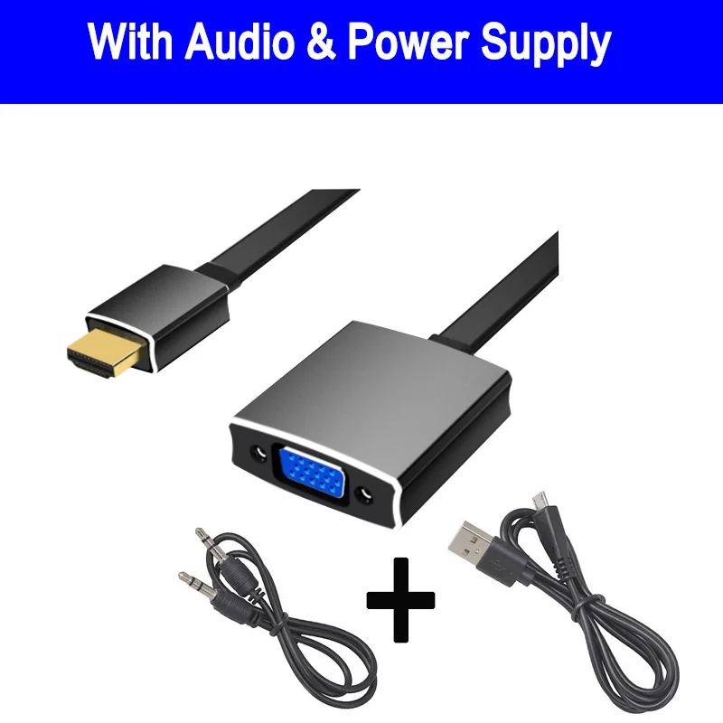

AOSANG HDMI to VGA Adapter Digital to Analog Video Audio Converter Cable 1080p for Xbox 360 PS3 PS4 PC Laptop TV Box Projector
