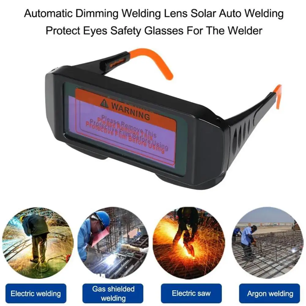 

Solar Powered Auto Dimming Darkening Welding Goggles LCD Protective Lightening Argon Arc Gas Cutting Eye Protection Safety Mask