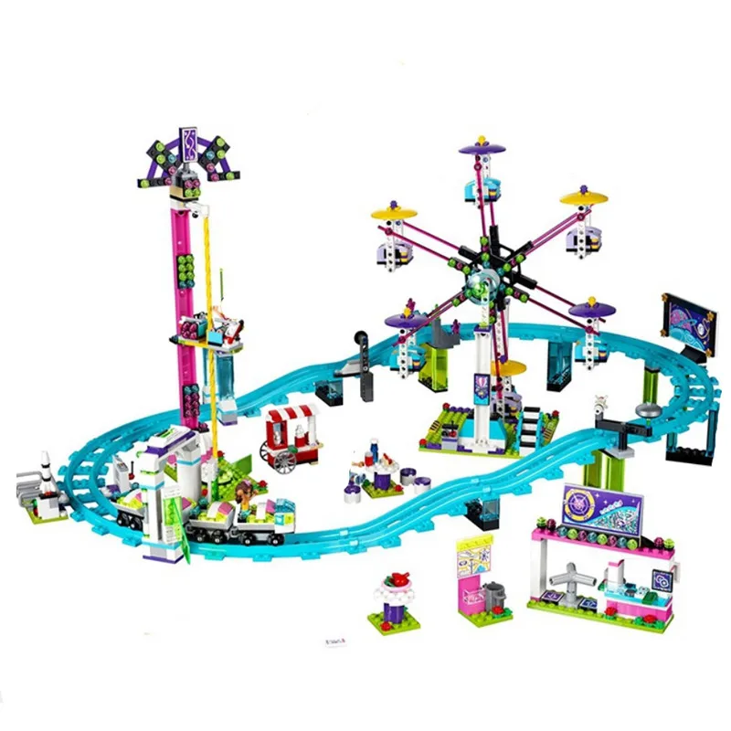 

Compatible with Legoing Friends 41130 model Lepin friends 01008 lepin Amusement Park Roller Coaster building blocks