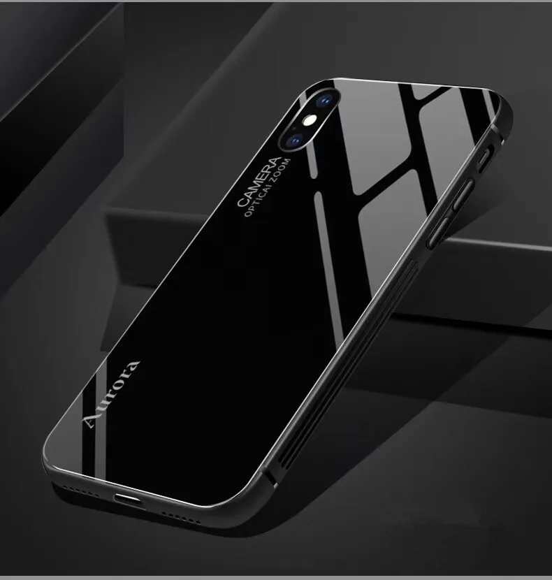 Для iphone X XS MAX XRCase Honor Play Dis Цвет закаленное стекло 9h Аврора градиент противоударный