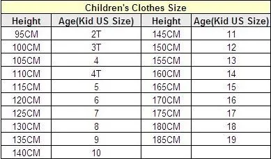 kid us size 3t means