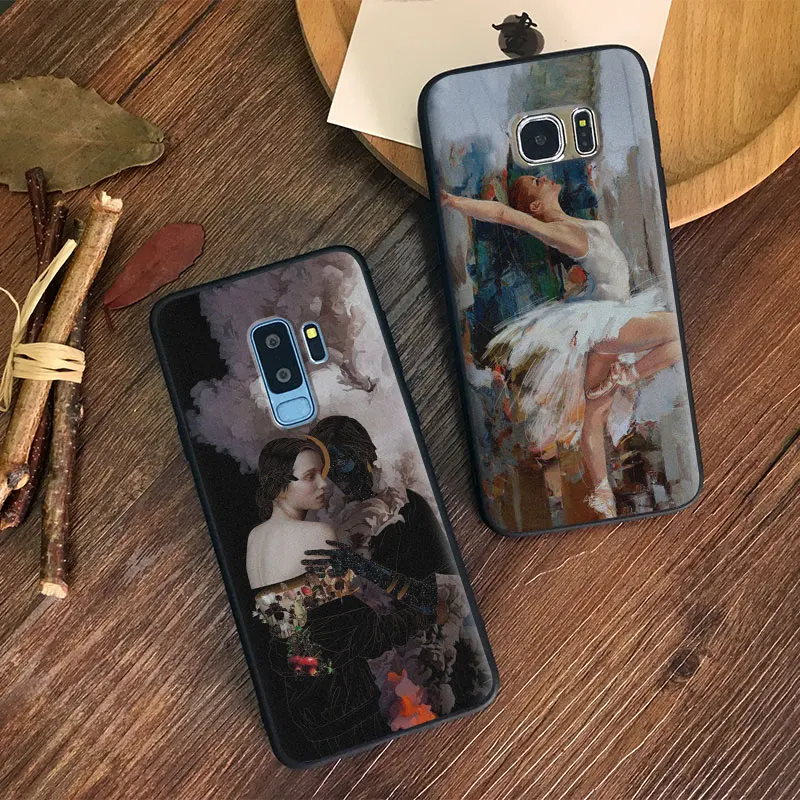 

Aesthetics girl Abstract Art pattern coque TPU Soft Silicone Phone Case Shell Cover For Samsung S7 Edge S8 S9 Plus Note 8 9