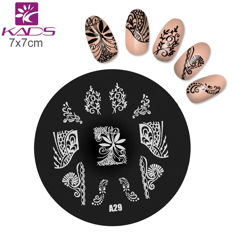 KADS А29 Nail Art Шаблоны Новые Акриловые Штамповка Плиты Красоты Ногтей Печати Stamp DIY