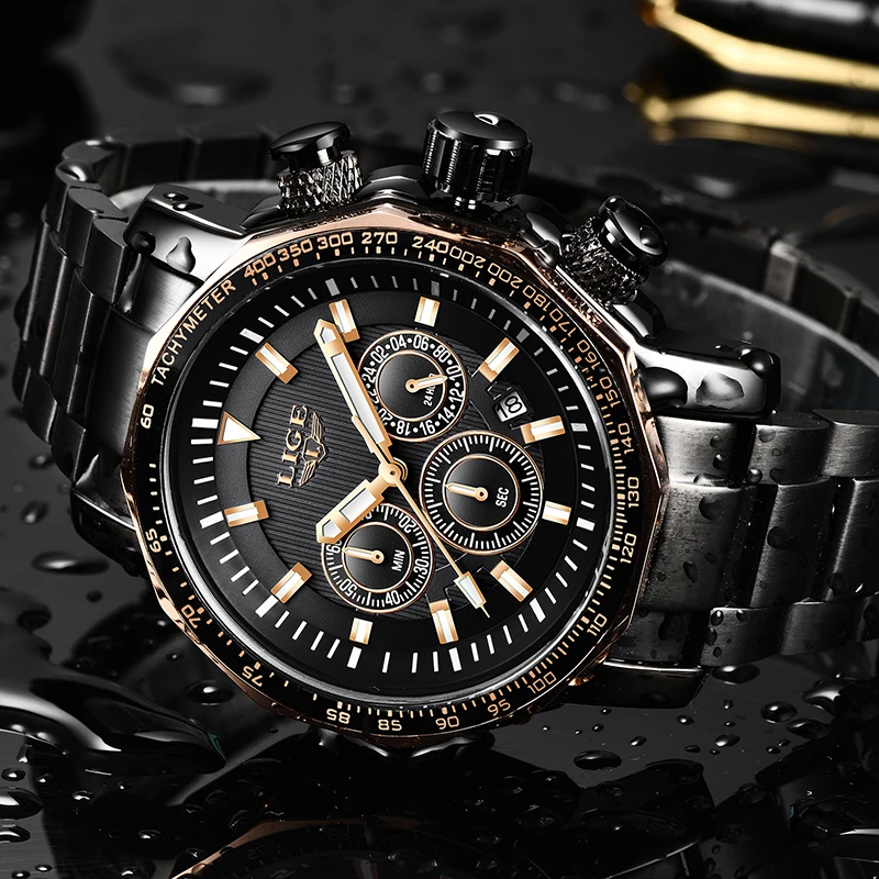 New 2019 LIGE Mens Watches Top Brand Luxury Men's Waterproof Military Sports Watch Men Analog Quartz Clock Relogio Masculino+Box