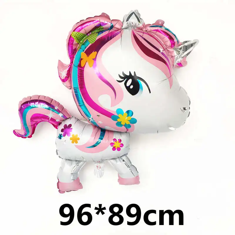 1pcs Babyshower 4D Unicorn Balloon My Little Pony Party Decoration Birthday Party Decorations Kids Happy Party kids Decoration - Цвет: Xiao Ma Baoli