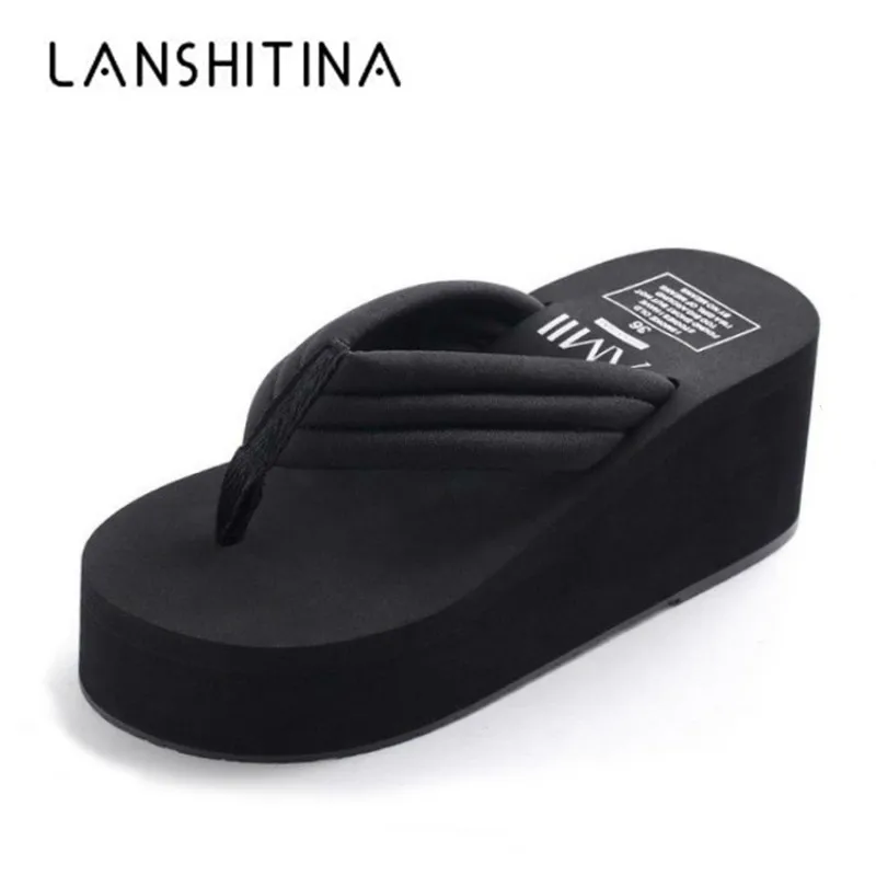 US $7.20 2020 Fashion Women Flip Flops Summer Beach Platform Slippers Casual Outside Wedges Sandals Summer Women Shoes Leisure Slippers