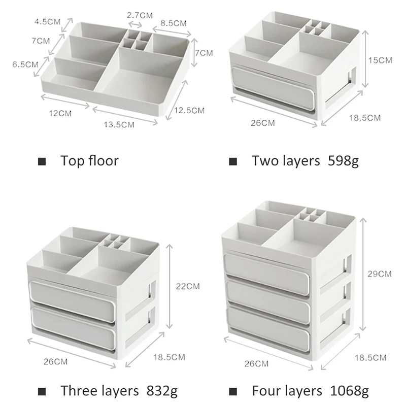 Многослойный органайзер для макияжа, пластиковая коробка для хранения, органайзер для косметики, ящик для украшений, органайзер для макияжа, офисный контейнер