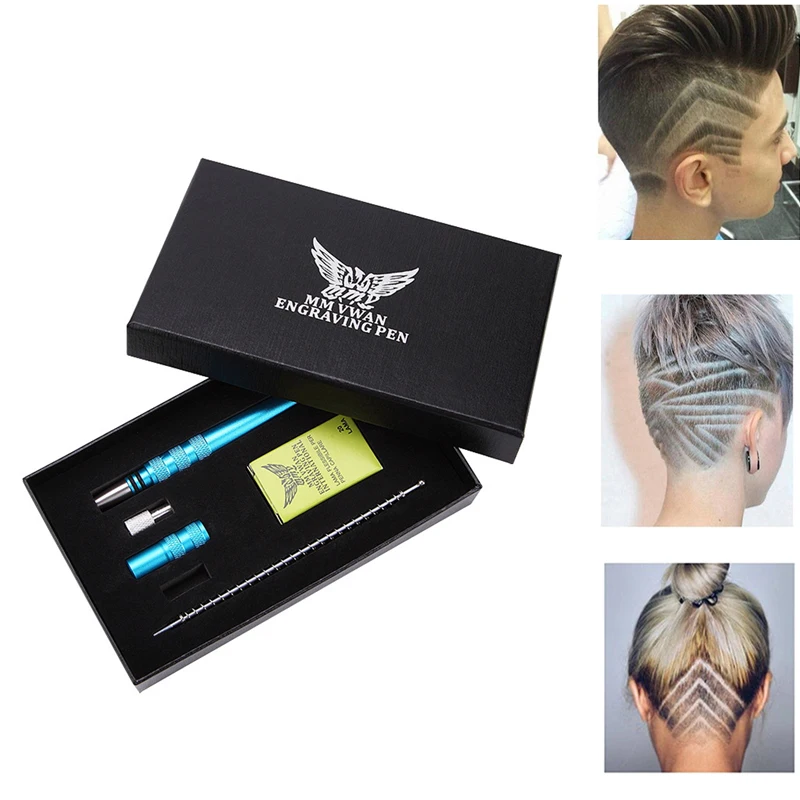 

Hair Magic Engraving Pen Upgrade Tattoo Barber Shavings Diy Blades Hair Styling Carve Scissors Tweezers Eyebrows Set