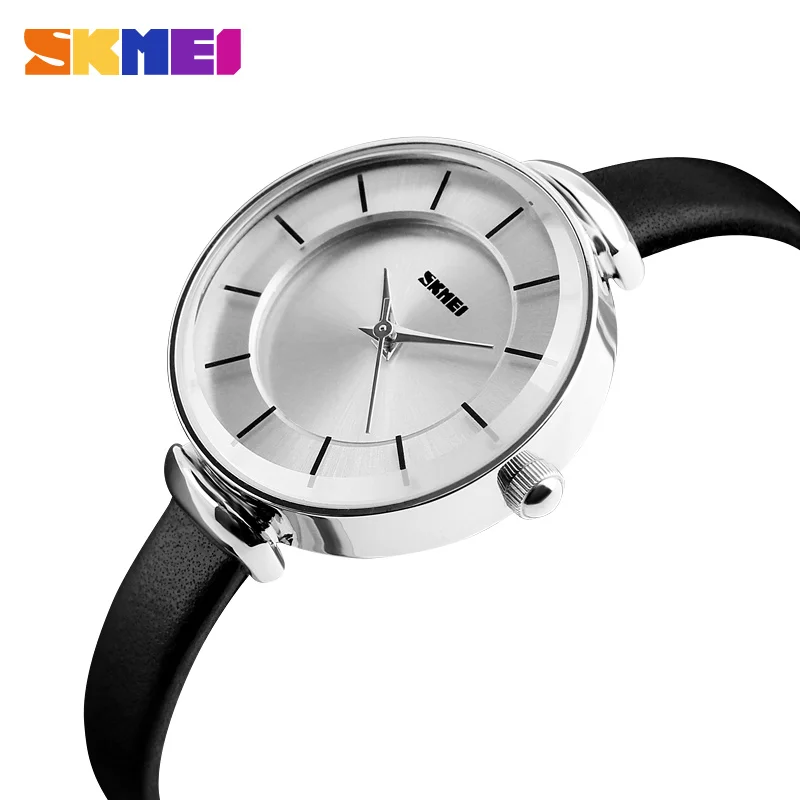 

SKMEI Elegant Slim Girl Quartz Watch Top Brand Leather Women Watches Ladies Business Wristwatch Relojes Mujer Hot Clock 1184