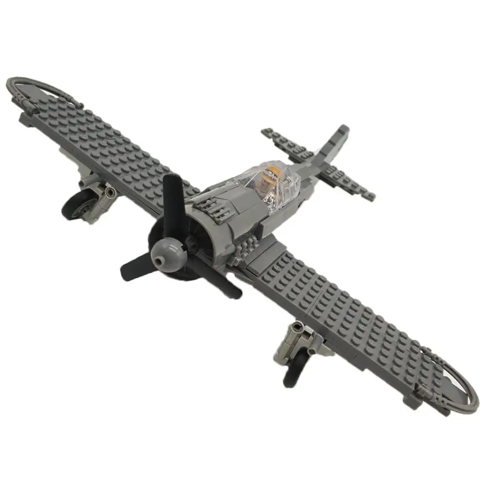 WW2 военный Focke-Wulf 190 истребитель строительные блоки модели самолетов кирпичи пилотные фигурки Модель блоки игрушки для детей - Цвет: No Box