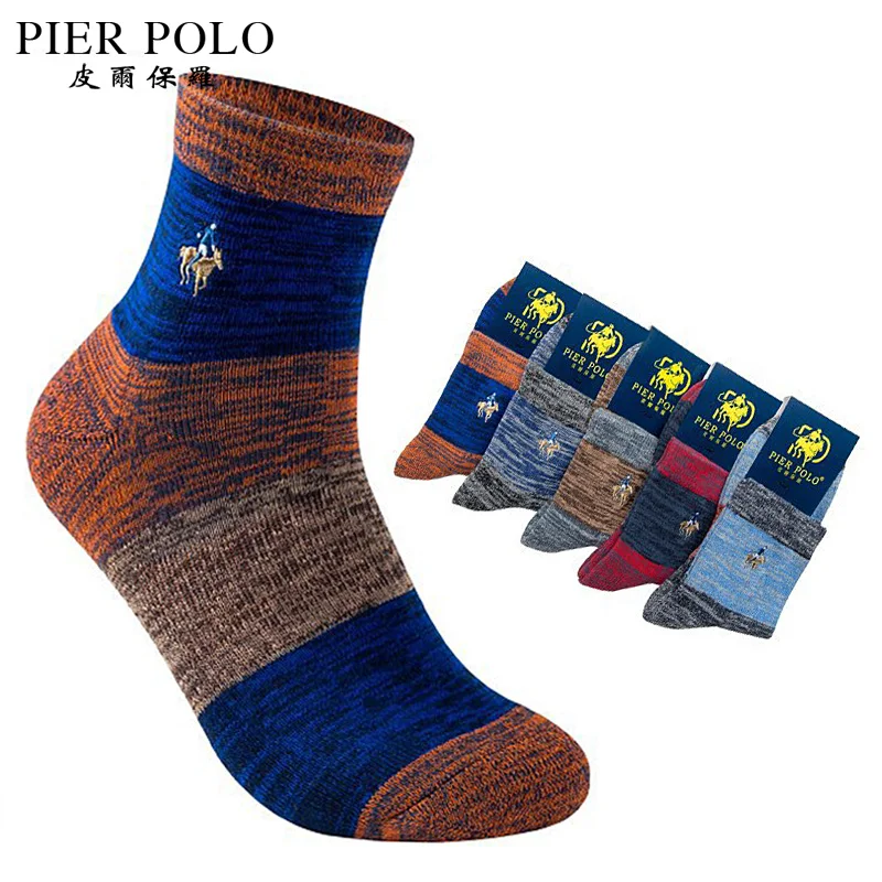 

5pairs/lot High Quality PIER POLO Brand Men Thick Socks Meias Winter Warm Socks Cotton Cool Mens Casual Sock Calcetines Hombre