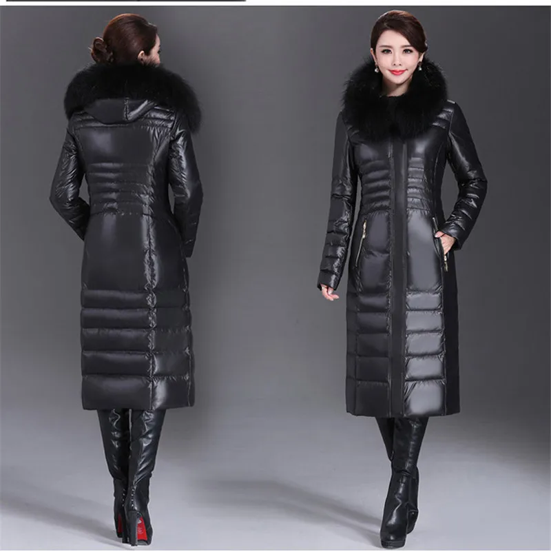Высококачественная женская зимняя пуховая хлопковая куртка, пальто для женщин среднего возраста, длинные стильные парки, большие размеры, толстая теплая куртка, пальто OKXGNZ