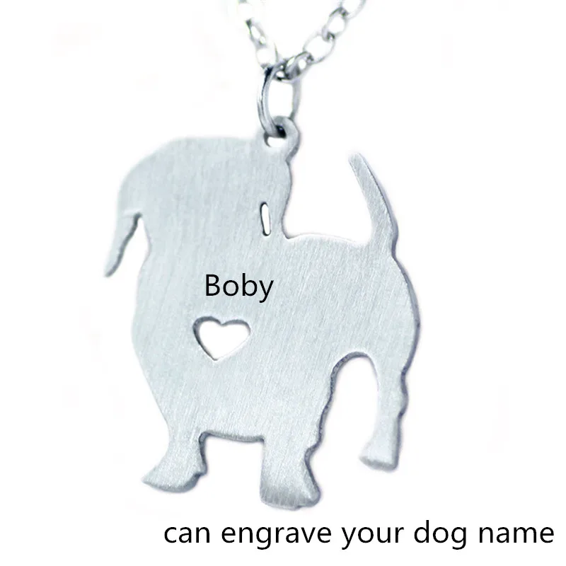 758 10 De Réductionbasset Hound Chien Collier En Acier Inoxydable Dessin Animé Personnalisé Chien Collier Peut Graver Nom Animal Collier In