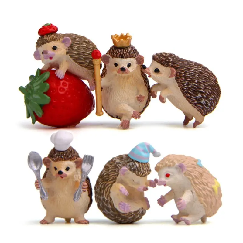 

Mini Resin Hedgehog DIY Micro Landscape Garden Plant Flower Pot Bonsai Dollhouse Desktop Decorations Scenic Scenery Supply