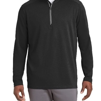 Sport-Tek ST860 Sport Wick Textured 1 by 4 Zip Pullover Black - 3XL (1)