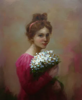 

Hand Painted Realist Oil Painting Figure Art Beauty Portrait Home Decoration Wall Office background Art Wholesale